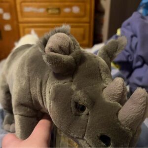 Webkinz signature endangered black African rhino with code
